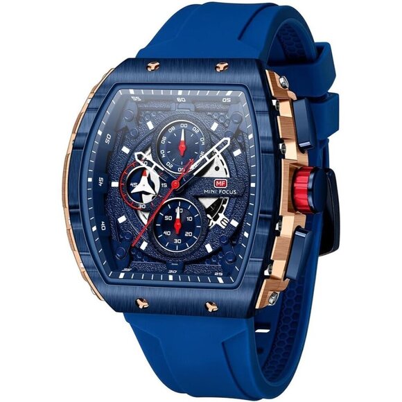 AIMES Other - AIMES Blue Men Fashion Wristwatch Large Dial Luminous Waterproof Silicon Strap